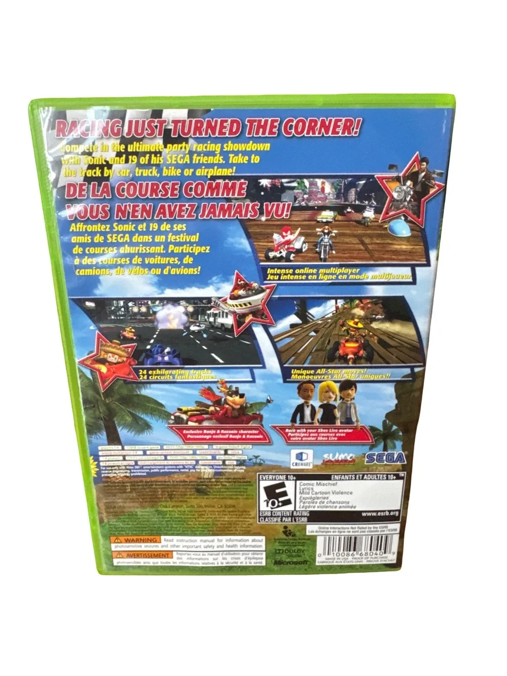 Sonic & Sega All-Stars Racing With Banjo-Kazooie (Microsoft Xbox 360, 2010) CIB